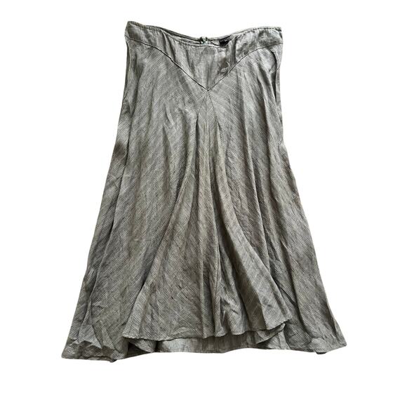 Staples XL Textured 10% Linen Skirt Fit Flare Gray Black Lagenlook Artsy Natural - Picture 1 of 5